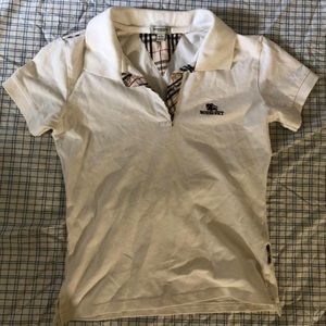 CUTE Burberry white polo tee